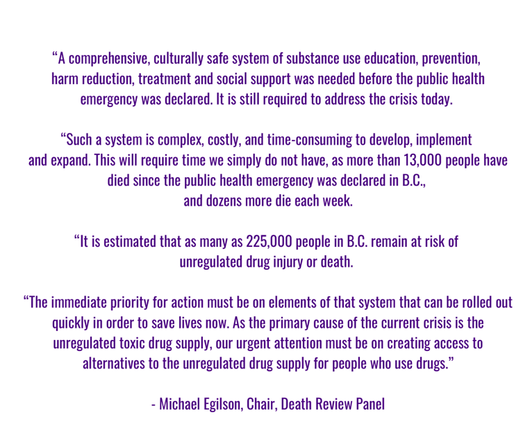 #BC's Death Review Panel calls for safe supply. Again! Time for action by @Dave_Eby @JM_Whiteside @adriandix