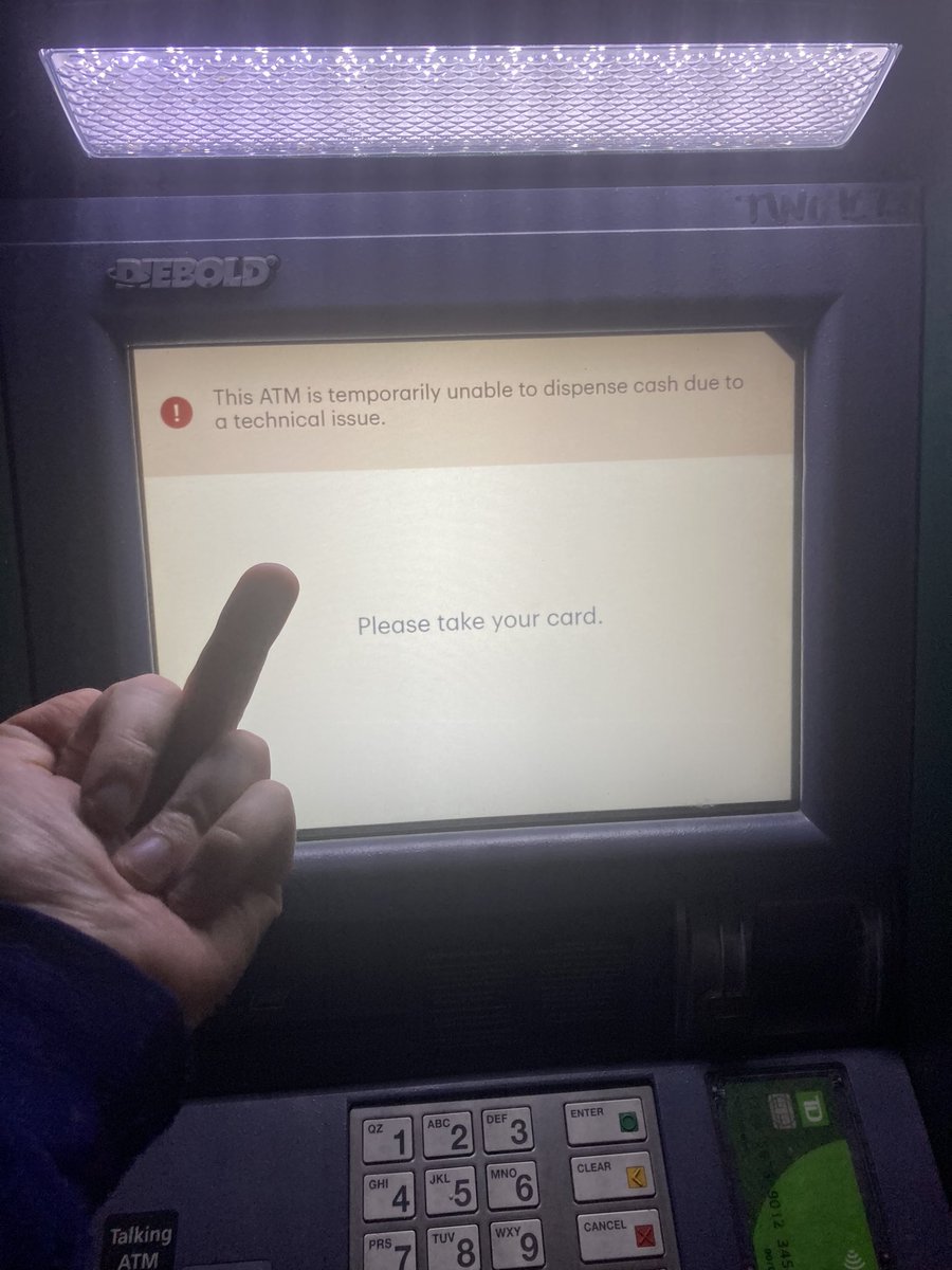 JohnMFurlong's tweet photo. @TDBank_US  total disappointment bank why do your atms suck so much? I’m closing my account the minute the branch closest to my home opens tomorrow. https://t.co/fW5XsH3yUV