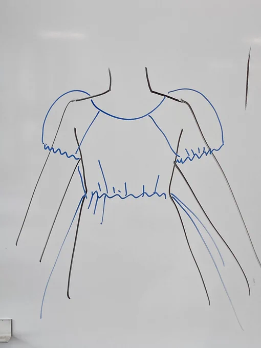 今福岡の生徒さんに友達の子供がプリンセス期らしくお姫様な服が着たいそうで作ってと要望があったと言うのでこだわりがなければサテンでスモックを作って長方形を折りたたんだストールとレースを足すと簡単に可愛いのが作れますよと言う話をしました 