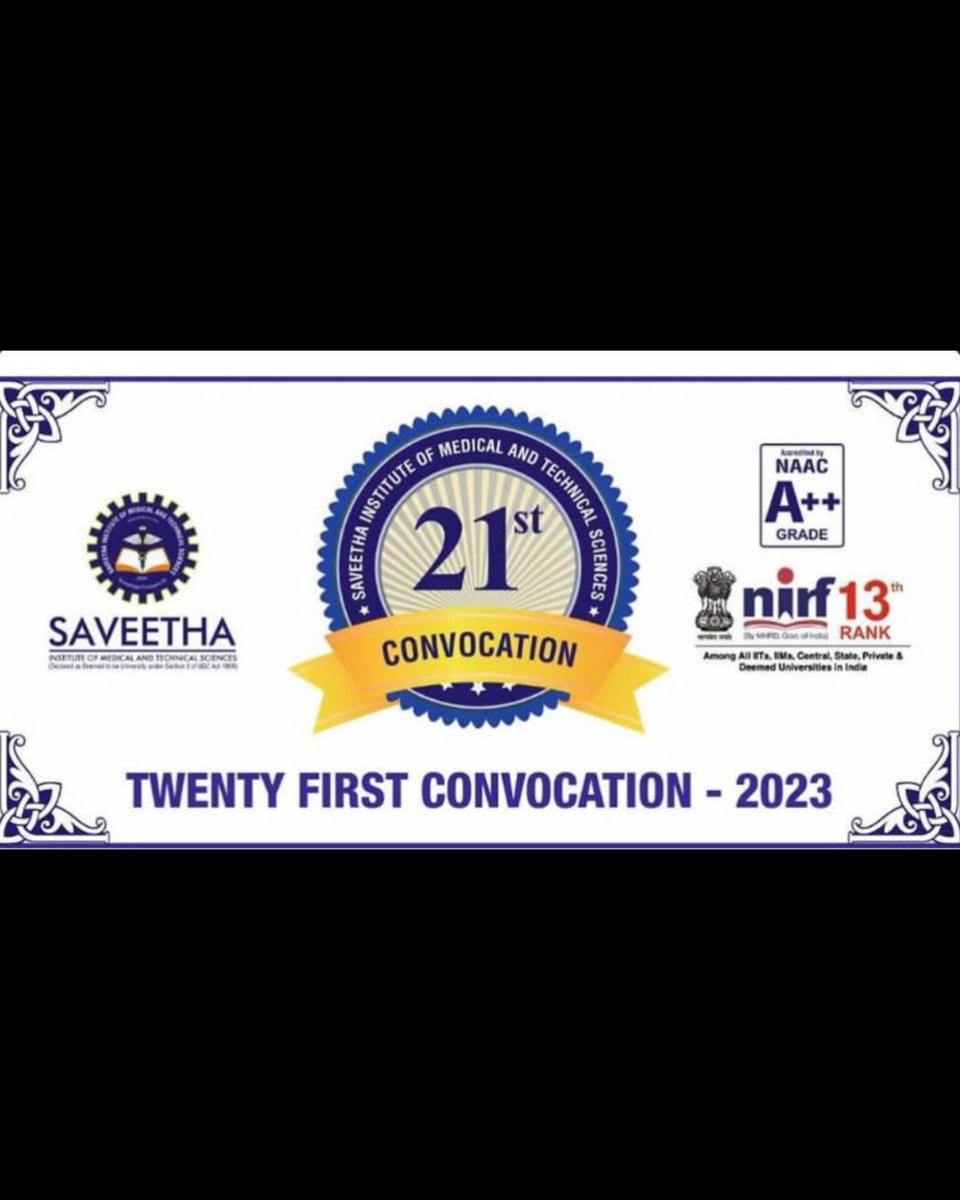 ObioSdc's tweet image. Every End has a New Beginning!!!👍🏻
And here the adventure begins!!!💫
Congrats to the Graduates🎓🎖️

#simats #saveetha #saveethadentalcollege #saveethamedicalcollege
#saveethauniversity #saveethalaw #21stconvocation #graduation🎓 #goldmedalist🎖️#learningisacelebration🎊