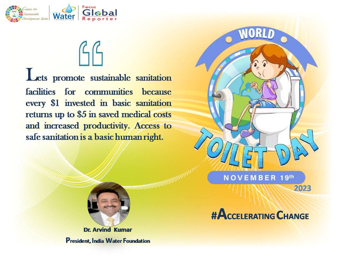 drarvindkumar1's tweet photo. #WorldToiletDay2023 #AcceleratingChange #toilets #WASH #WorldToiletDay #Toiletforall #womensafety #SanitationForAll #SwachhBharat #sanitation #ValuingToilets #LeaveNoOneBehind #ODFPlus #WASH @PMOIndia @narendramodi @DrTedros @OfficeOf_MM @COP28_UAE @WorldToilet @worldtoiletday @WorldToiletOrg @gssjodhpur @Prahladpatelbjp @WorldBankWater @USAIDWater @Water @MoJSDoWRRDGR @DelhiJalBoard @MoJSDDWS @IndiaDST @IndiaWaterFoun1