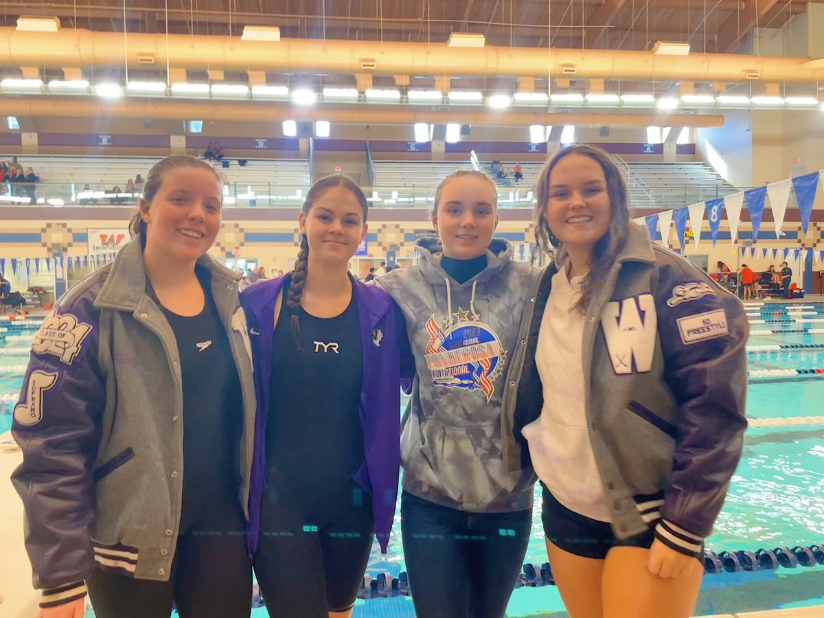 willis_swim's tweet photo. Another record broken today was the girls 200 freestyle relay 

These girls broke it 2x in 1 day! 
Way to go Claire Mayronne, Carli Murray, Kaley Hall and Claire Smyth 
Way to go Aquakats #Unstoppable 
@kaley_hall_ @CarliMurray20 @CoachKrisBrown @GoKatsAthletics @Willis_HS_TX https://t.co/zT5krzi8CM