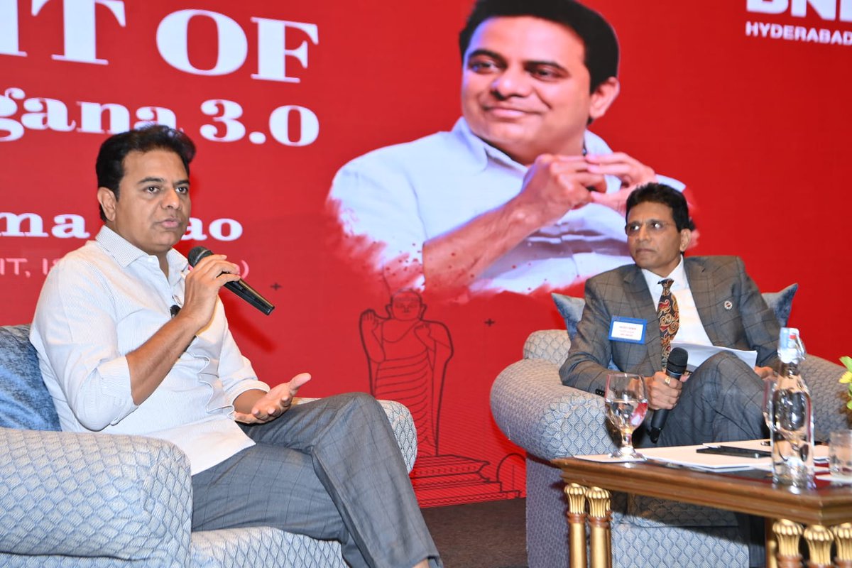 KTRBRS's tweet photo. Delighted to have joined Business Network International's (@BNIindia ) ‘Spirit of Telangana 3.0', in Hyderabad.

During this engaging event, I had the pleasure of discussing Telangana government's dedication to fostering a transparent and business-friendly administration. 

It was fulfilling to share insights on how this commitment has played a pivotal role in propelling Telangana emerge as an industry leader in the business landscape.

Further discussed on our vision and our plans to establish Hyderabad as the leading Global investment destination. 

BNI Hyderabad Chapter's role in enhancing the businesses ecosystem goes a long way and I truly appreciate this fact. The training, structure and technology offered by BNI to the local businesses especially to the MSME's, is a great value addition to the industry.

My hearty congratulations and best wishes to BNI Hyderabad. 👏🏼