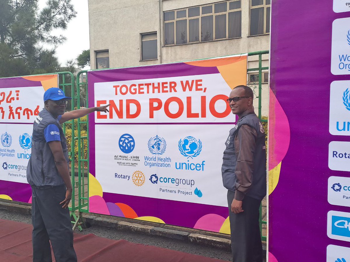 WHOEthiopia's tweet photo. Everything's set up for an exciting moment of the #EndPolio #children race sponsored by @WHO

#EndPolio #MakePolioHistory #EveryLastChild #VaccinesWork https://t.co/UvhVPgPHiy