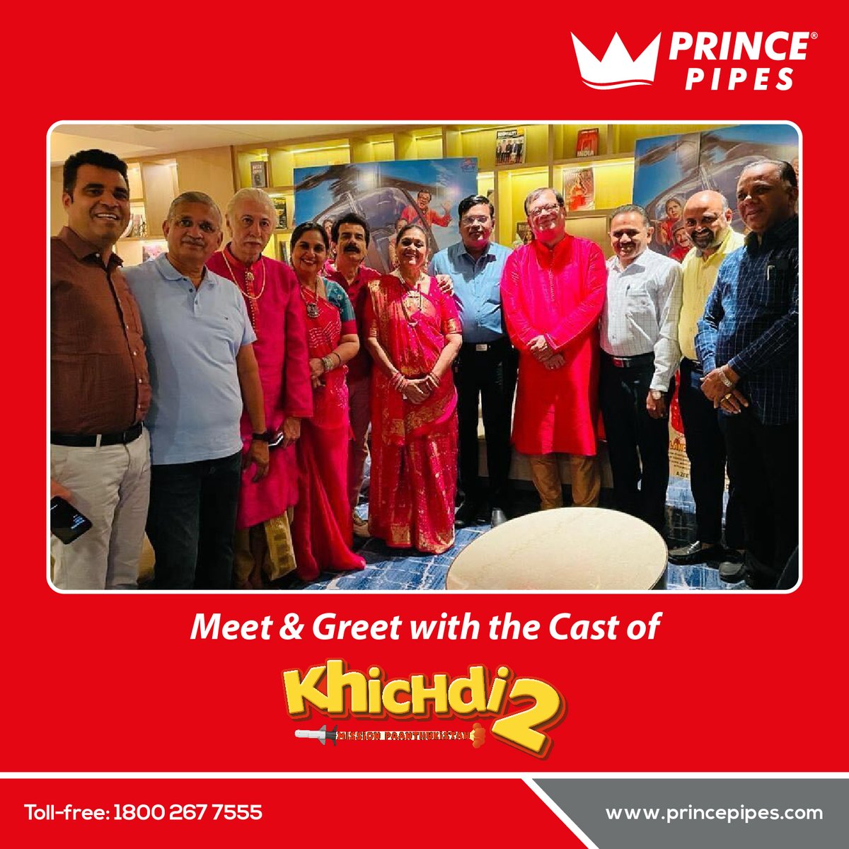 The meet &amp; greet of our distributors with the cast of Khichdi 2 was a delightful experience.
This incredible opportunity was cherished by them, and the day will be eternally etched in our memories.