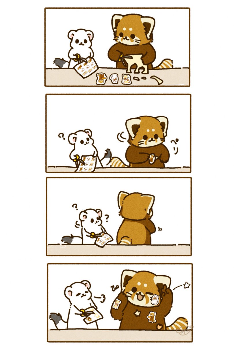 ステッカーちょきちょきしてるฅ•ω•ฅ✂︎ 
