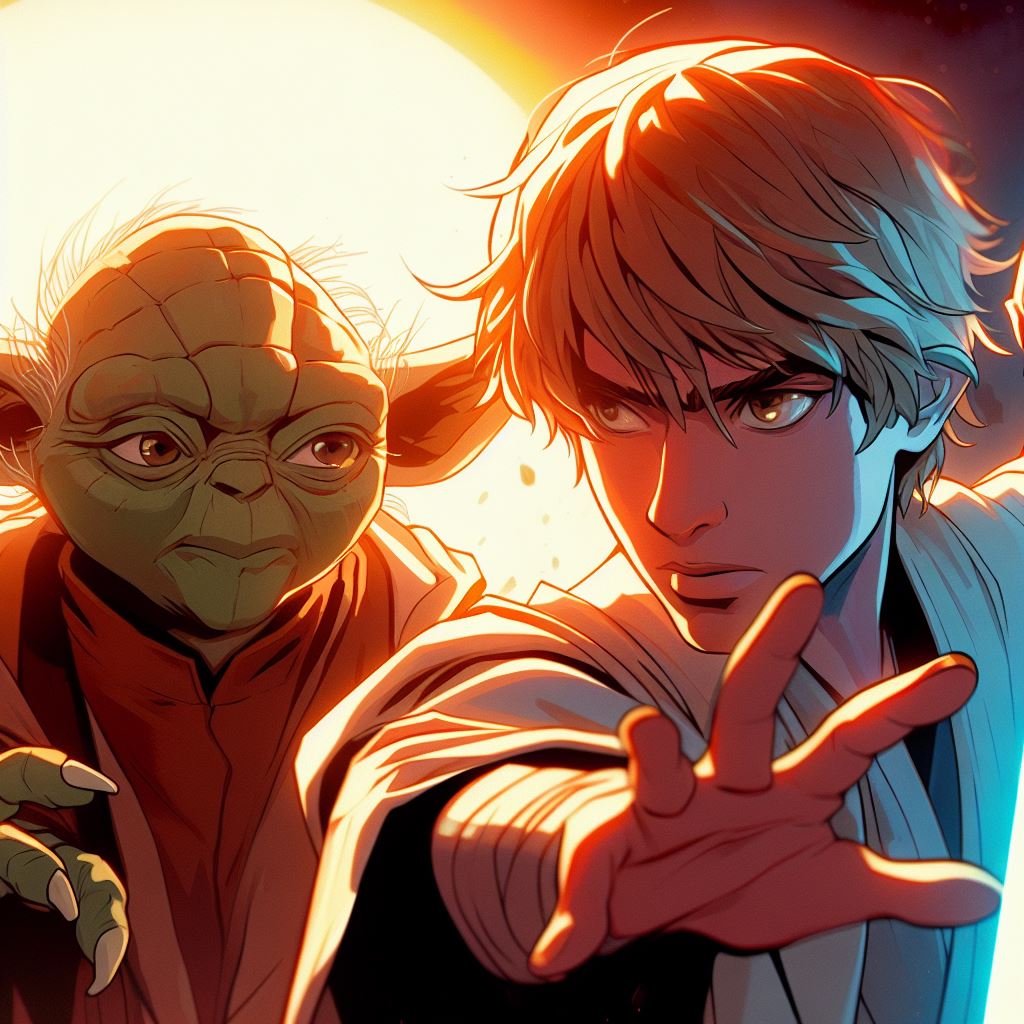 Stylez_Morales's tweet photo. Training Day... 
@brixzoldyck here's some more I made earlier with @bing @OpenAI @BingAI_DALLE3 

#starwars #skywalker #lukeskywalker #yoda #darthvader #degobah #tatooine #maytheforcebewithyou #theforce #force #disturbanceintheforce #theempire #jedi #sith https://t.co/uHgIRAosCr
