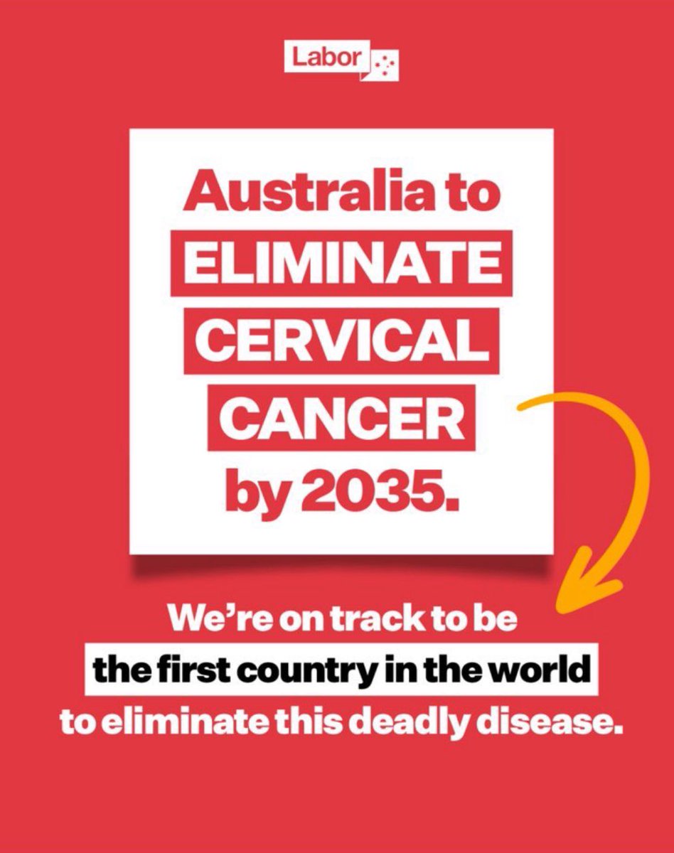 Some big news! Thanks to Labor’s investment, and Australia’s fantastic researchers, we’re on track to eliminate cervical cancer. Proud to be part of a goverment that takes women’s health seriously.