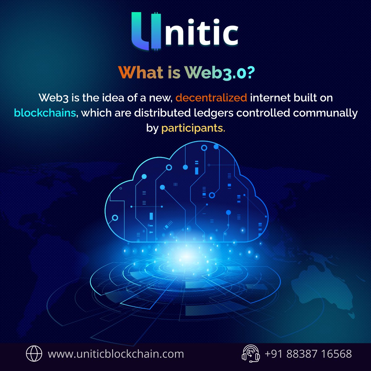 UnitiBlockchain's tweet photo. Embrace the future with #Web3.0 🌐💡

#Unitic #Blockchain #SAAS #BAAS #Decentralization https://t.co/mrplyg27yP