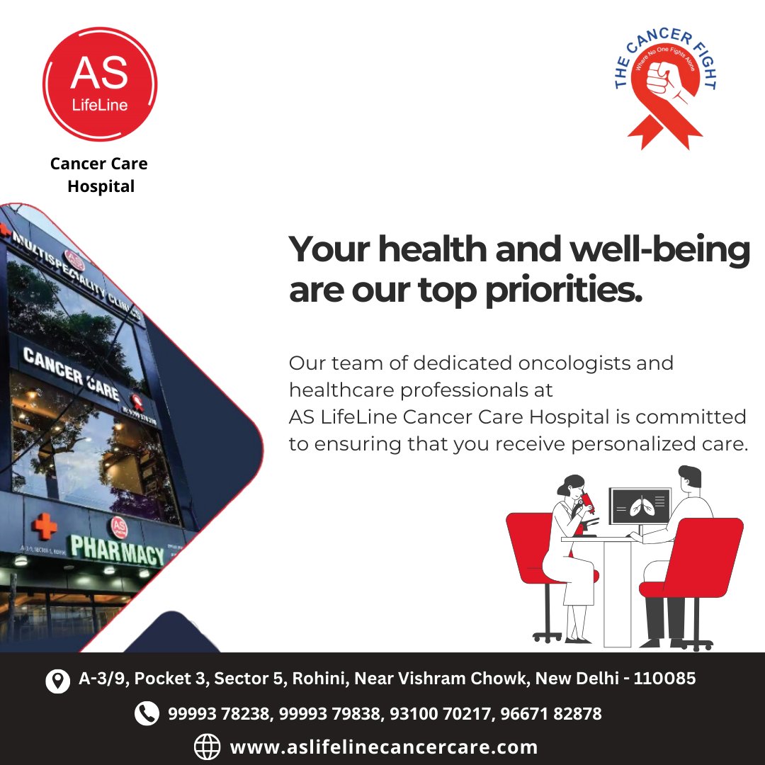 Empowering lives through personalized cancer care at AS LifeLine Cancer Care Hospital. Your health is our priority.
.
.
#CancerCare #PersonalizedTreatment #OncologyExperts #HealthcareDedication #PatientWellbeing #ASLifeLineCancerCare