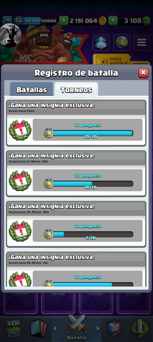 Después de 5 meses de retiro volvimooooos a sacar 20 win's 

(La clave estaba en sacar a pasear la pekka, los que perdí fue con otros mazos jajajaja)✨🔥🦋🦋🦋🦋