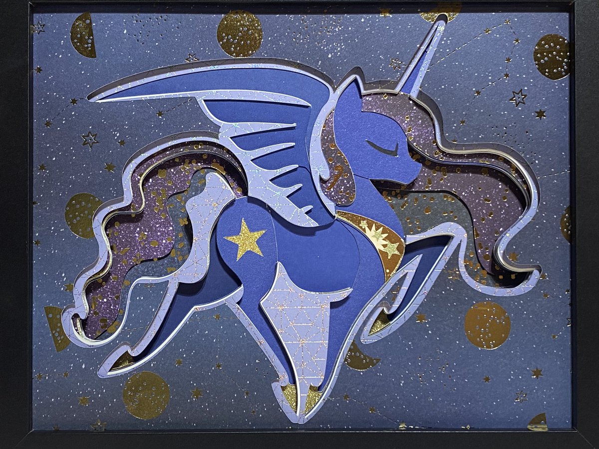 SamohtLion's tweet photo. Alicorn good and evil shadowbox for @FurFest art show #mff #mff2023 #mff22 https://t.co/IsLEdYOiy2