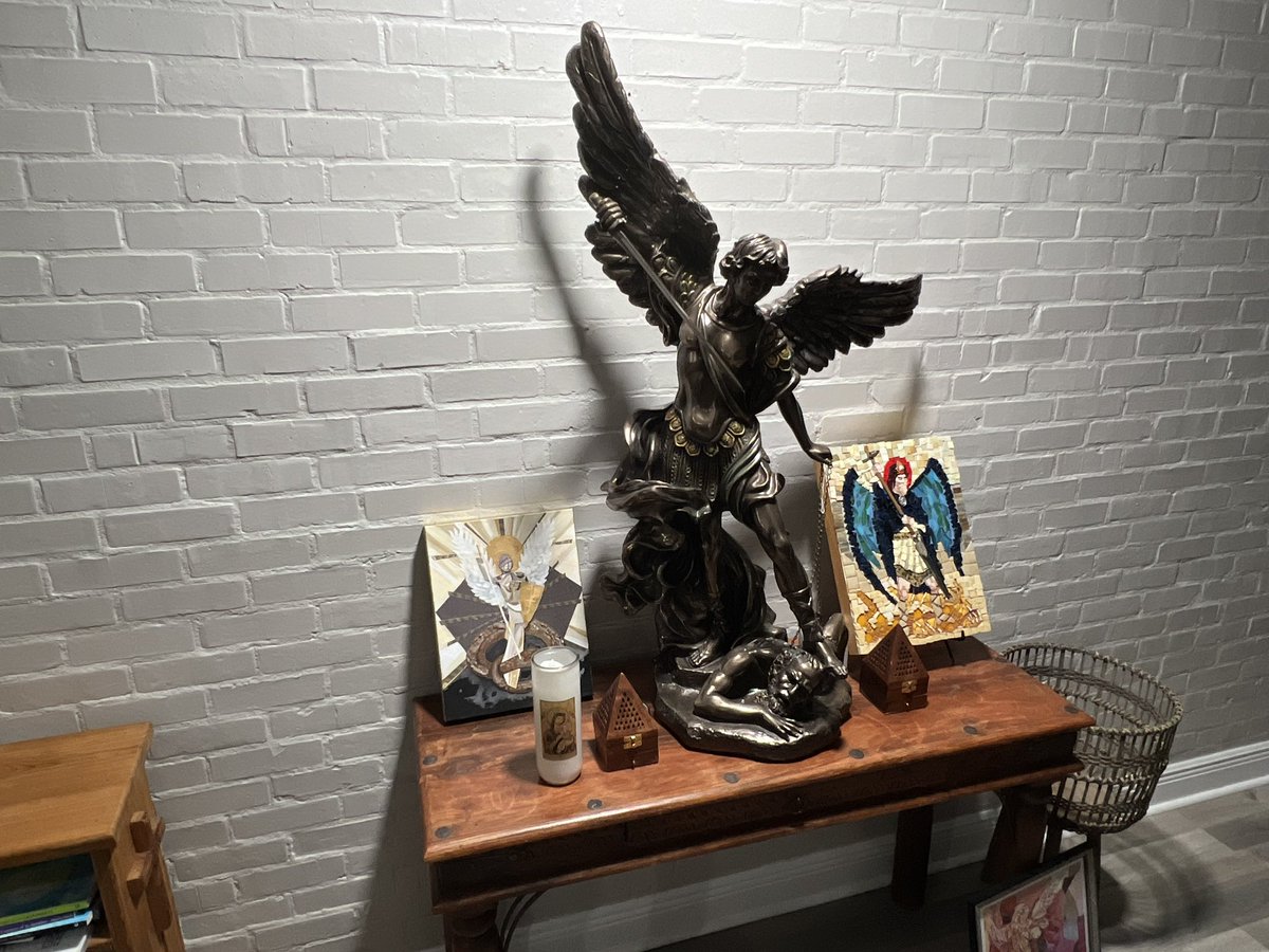 BorghardtLaw's tweet photo. New St Michael piece by Artist Jenifer Palmer from #WhiteLightNight! Love it! https://t.co/2N8Q4eBYrv