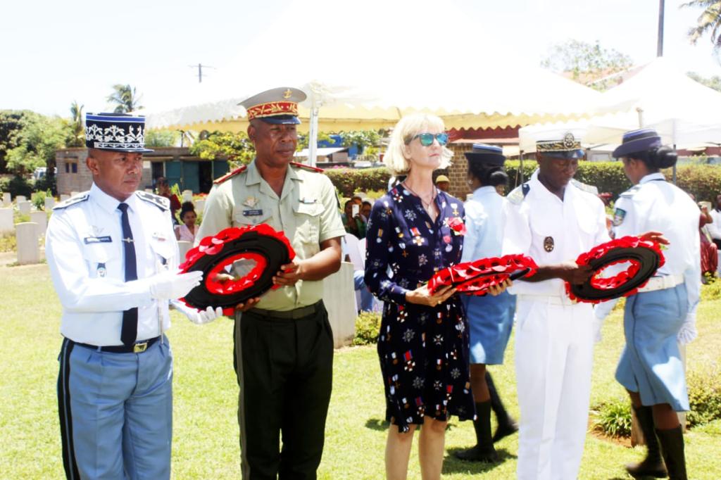 MBihay's tweet photo. Remembrance Ceremony at Diego-Suarez WC led by DHM Mrs @Nic_Lee @AAPAComms @richhills68 @achini_daniel https://t.co/Ex4bcVwt0K
