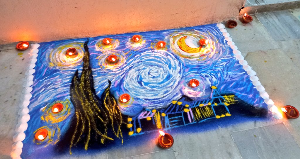 tan_doorichckn's tweet photo. forgot to show y'all the rangoli I made this year https://t.co/0EUDmrbhT9