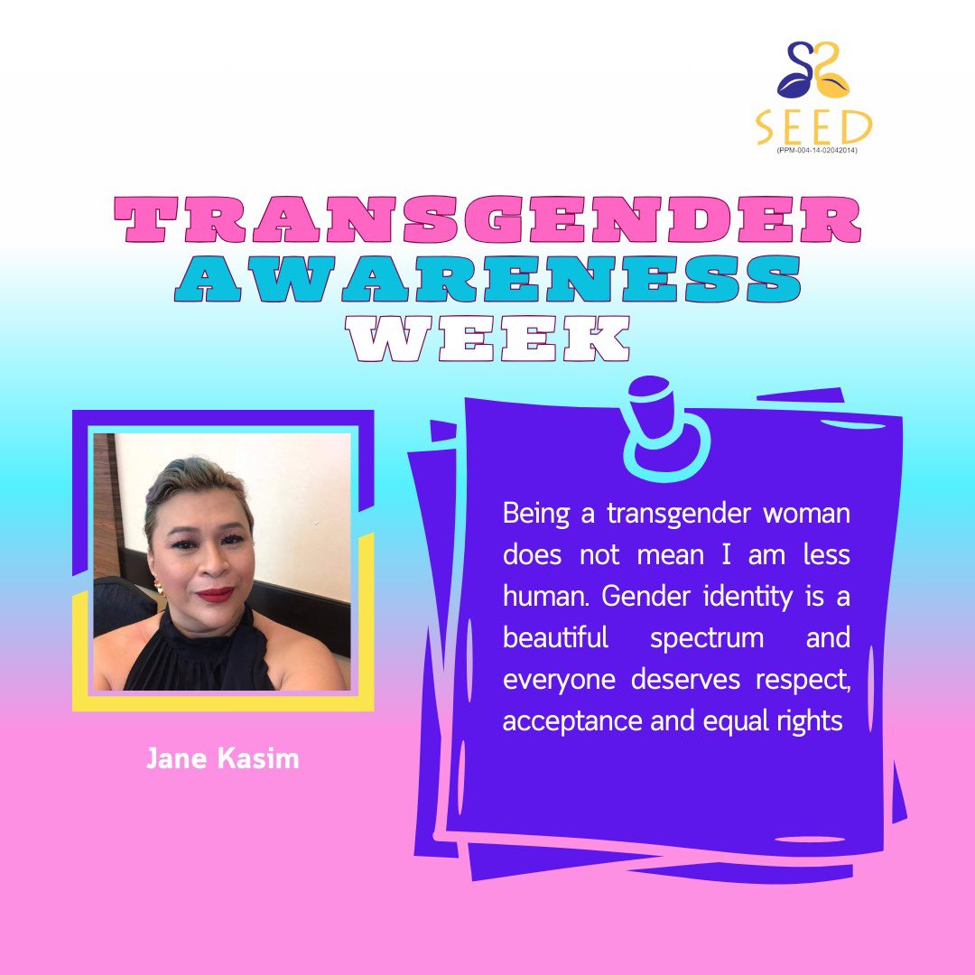 #transawarenessweek #ourcommunityspeaksforourself <a href="/SEEDMalaysia/">SEEDMalaysia</a> 

I am brave, I am bruised
I am who I’m meant to be, this is me!