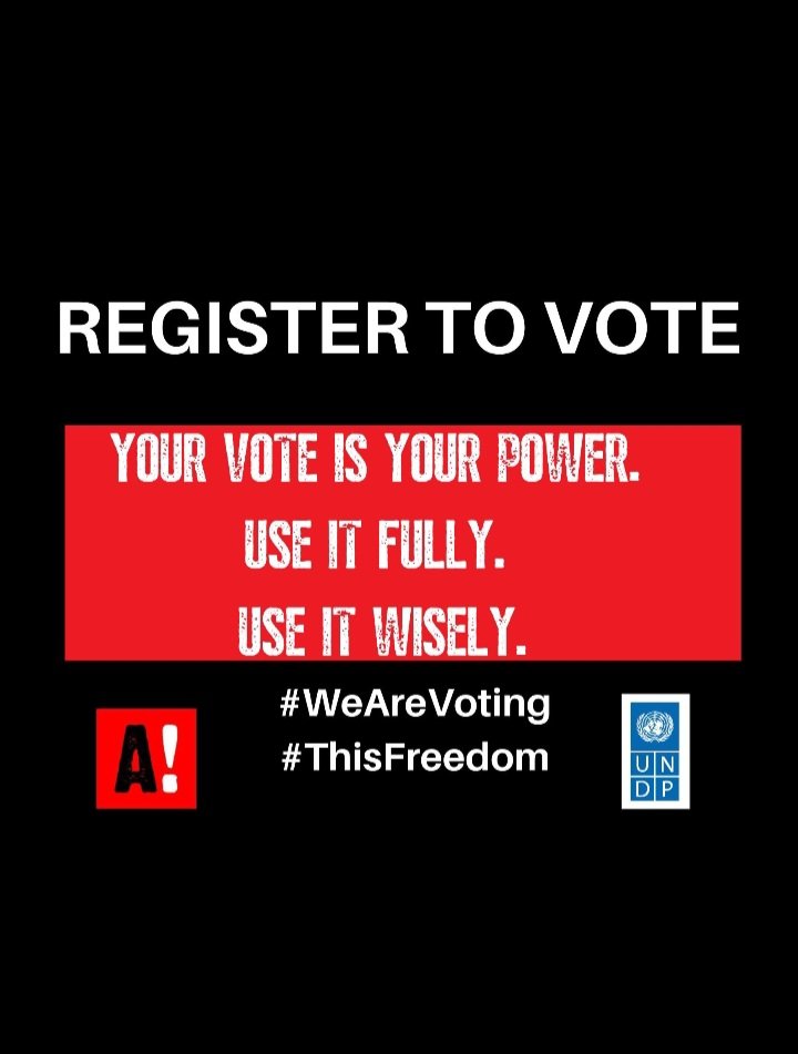 Activate change by taking a first step, register to vote. It's the right thing to do #WeAreVoting #ThisFreedom
