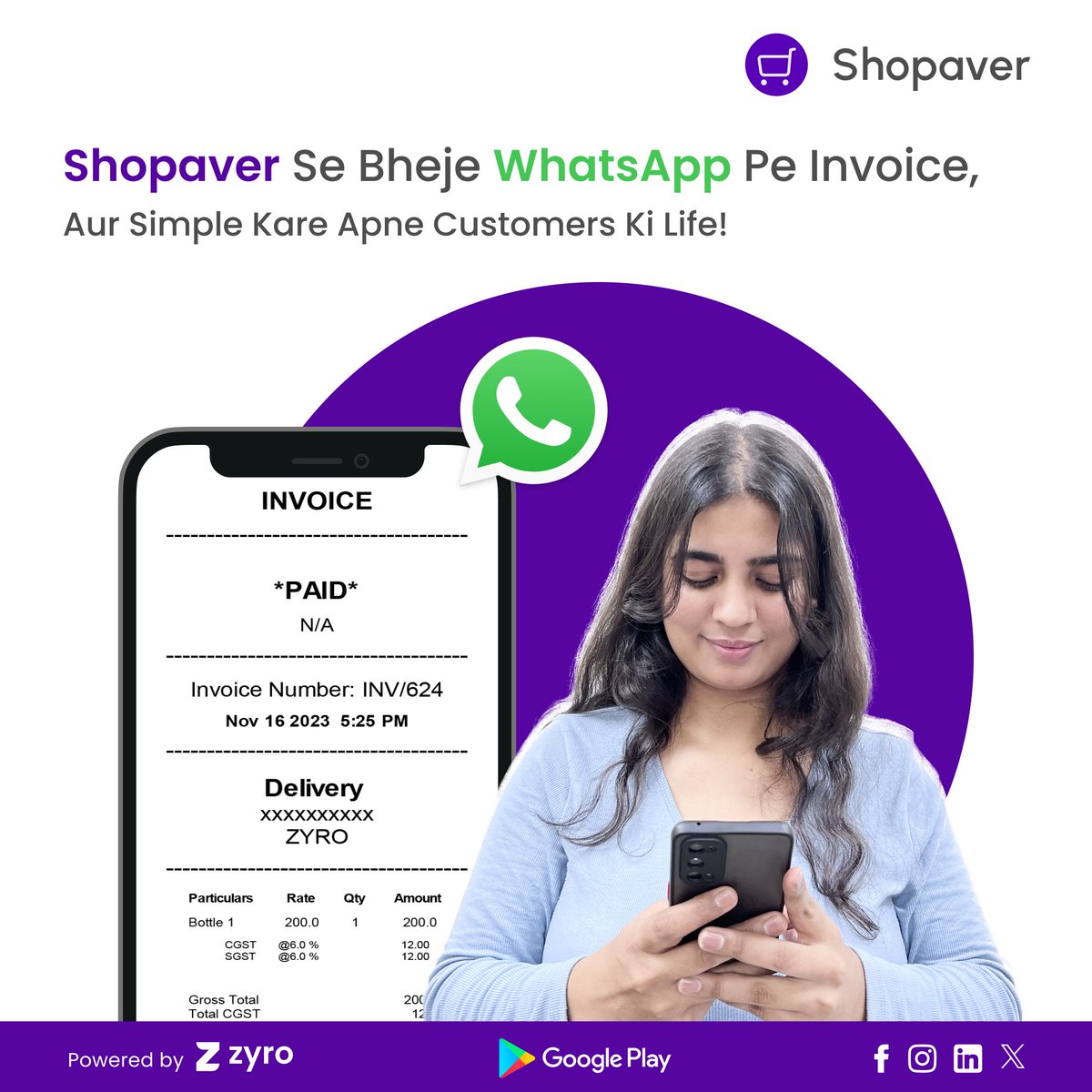 Experience a new era in invoicing with Shopaver's WhatsApp Commerce! Send stylish invoices effortlessly via WhatsApp for a seamless billing process.

#Shopaver #WhatsAppCommerce #DigitalInvoicing #BusinessOnWhatsApp #Trending #OnlineShopping