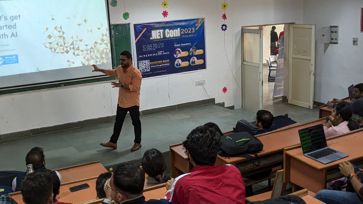 MlsaMiet's tweet image. Lights, camera, action! 🎬🚀
Our first speaker, @thinkaboutnitin, has taken the stage at #DotNetConf2023! 🎤💻 Ready for a tech-filled adventure? Buckle up, everyone – the session has officially begun! 🌐✨
#TechTalks #OnStageNow