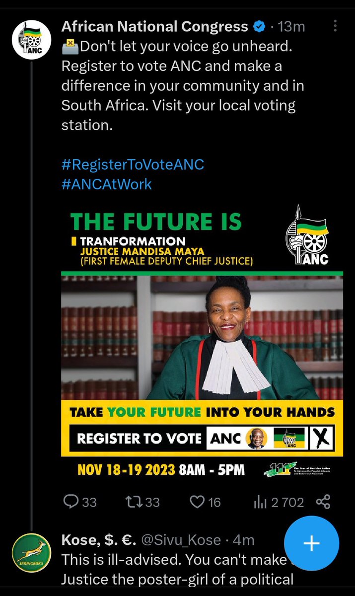 Mara these ANC idiots have no shame, that they even thought using a whole impartial and apolitical Judge on their poster was something good☹️
