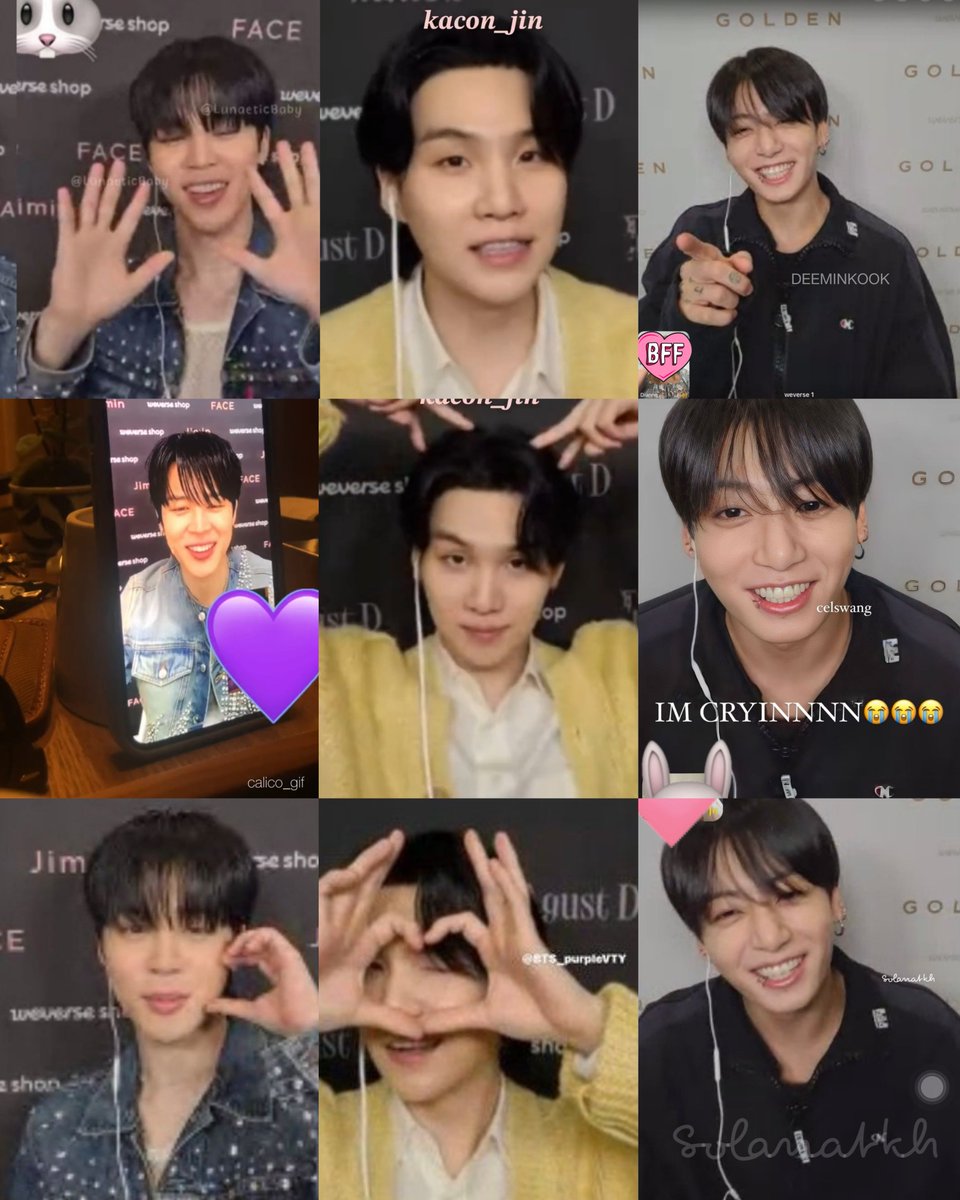 winnttaebear's tweet photo. Video Call fansign event 

JIMIN                SUGA         JUNGKOOK 
March 30            May 20          Nov 18 https://t.co/NPdumBHns4