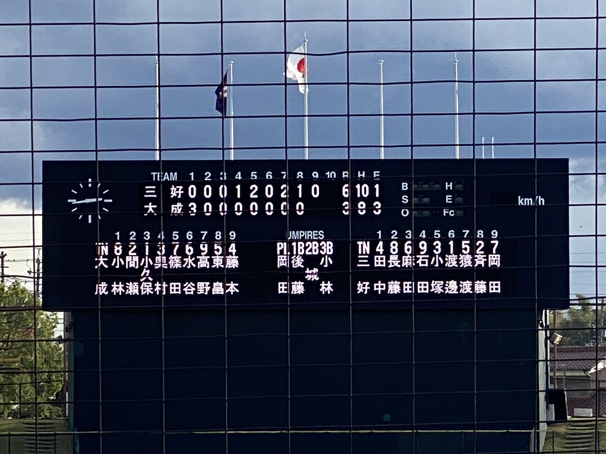 kkykochi6's tweet photo. 1年生大会準決勝
三好 6ー3 大成
2番手の渡邊が無失点の好リリーフ。変化球キレッキレでエグかった。3番途中出場の麻田もノックから存在感。敗れた大成もクリーンナップを中心に楽しみな選手が揃ってた。小久保くんと篠田くん楽しみ。 https://t.co/LhKisHF8AI