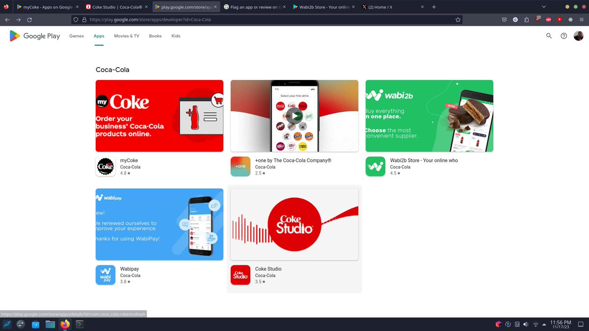 Colink02's tweet image. Umm @GooglePlay @CocaCola Umm this doesn't look like your app? I see a few apps on the Coke-Cola Developer page  looks very weird. Whats up? I got the +one app installed on my pixel randomly?