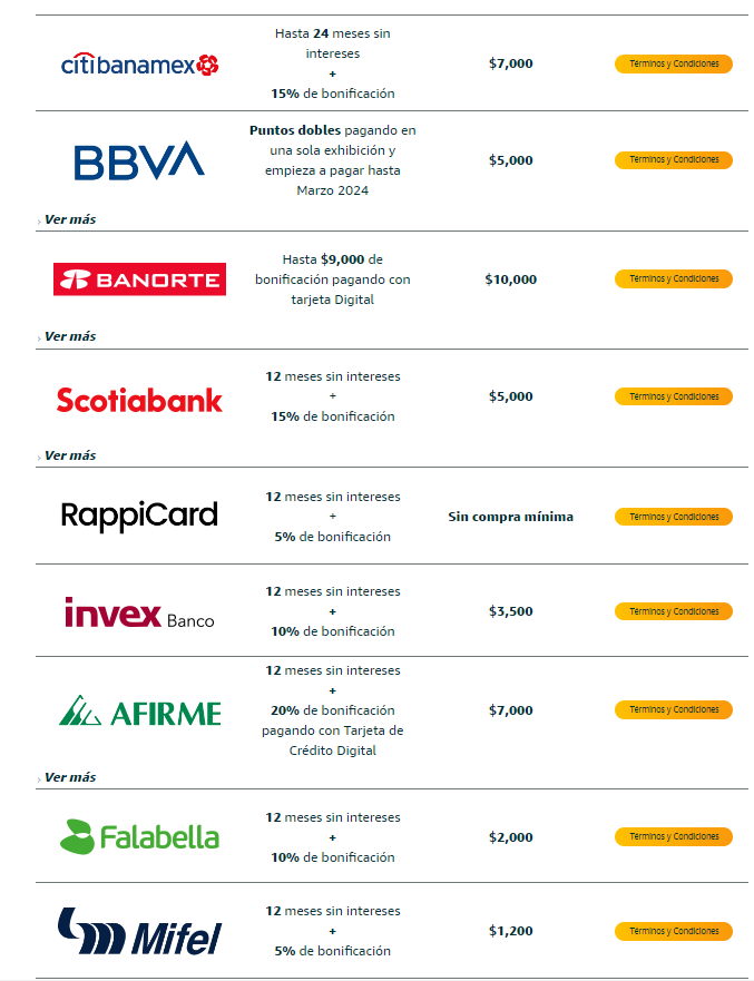 Pixelania's tweet photo. Acá tienen el link de Amazon México en donde están todas las nuevas ofertas:
https://t.co/CKyndxPUNx

Acá pueden ver todos los detalles de las promociones bancarias
https://t.co/4f9XO8ZMNv https://t.co/tPl2fKsuL3