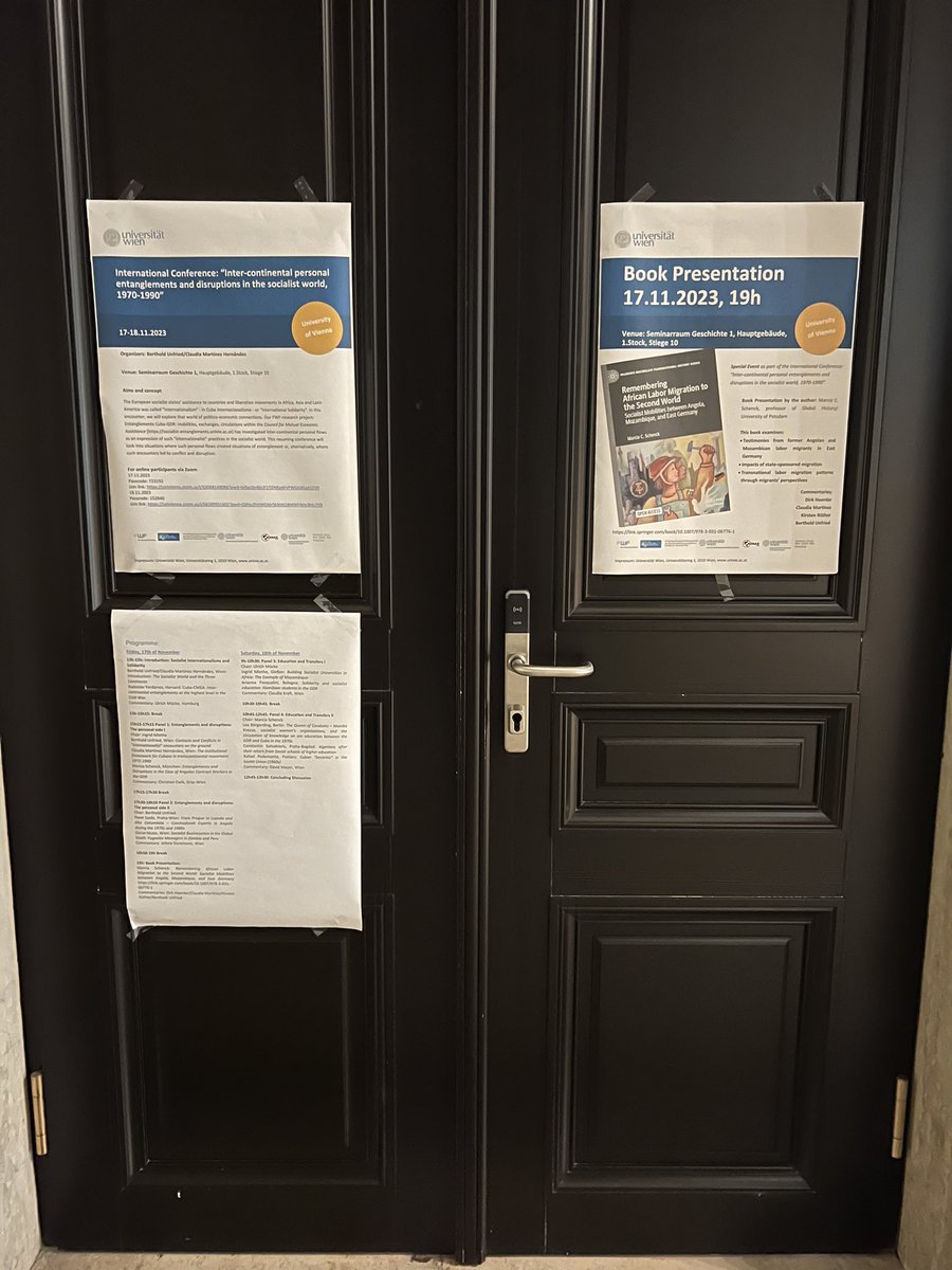 Hello from Vienna! Thanks to Claudia Martínez Hernández und Berthold Unfried’s invitation I gave a paper at the conference “Inter-continental personal entanglements and disruptions in the socialist world 1970-1990”on entanglements and disentanglements of Angolan contract workers.