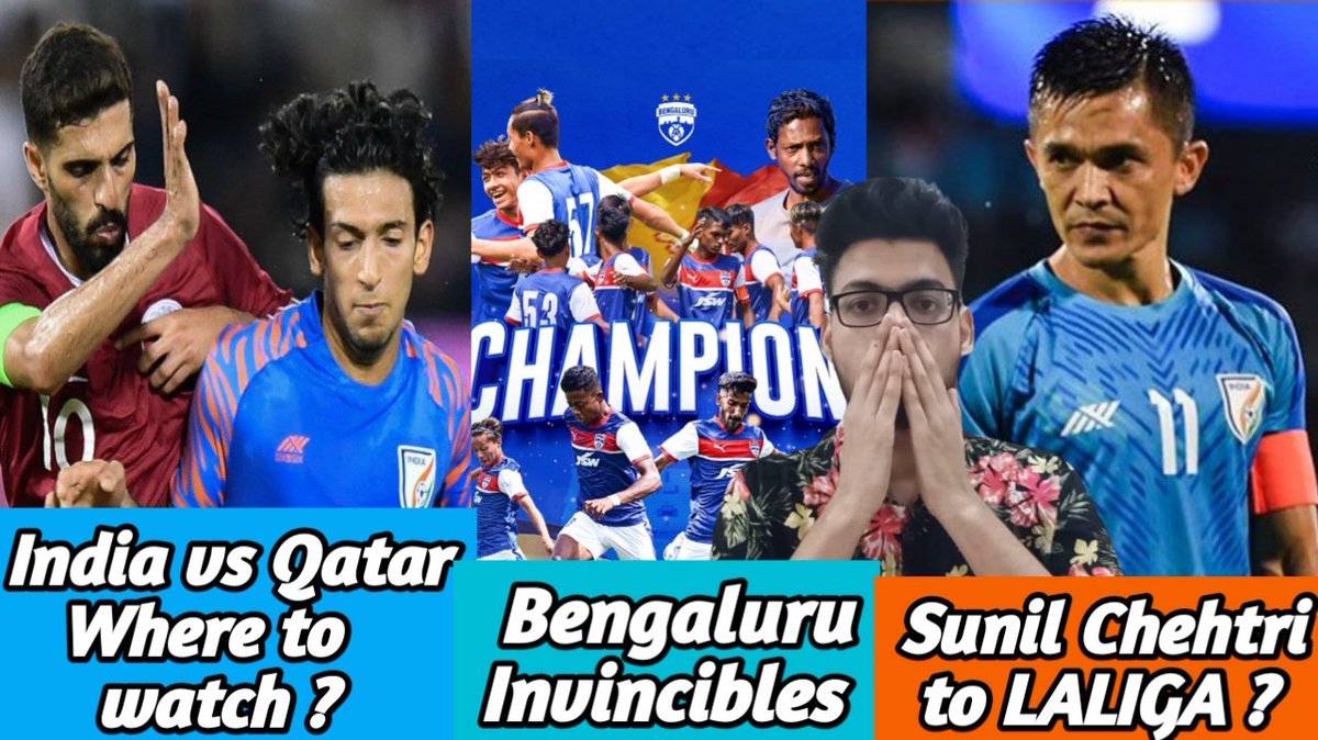 rahulljoshiii's tweet photo. India vs Qatar FIFA WCQ Where to watch?, Sunil Chehtri to LALIGA?, BFC Invincibles
Do watch the video:- https://t.co/jDwFwcUzoe
#IndianFootball #FIFAWorldCupQualifiers #sunilchehtri #bfc #FIFAWCQ #indiavsqatar https://t.co/THakVc18VW