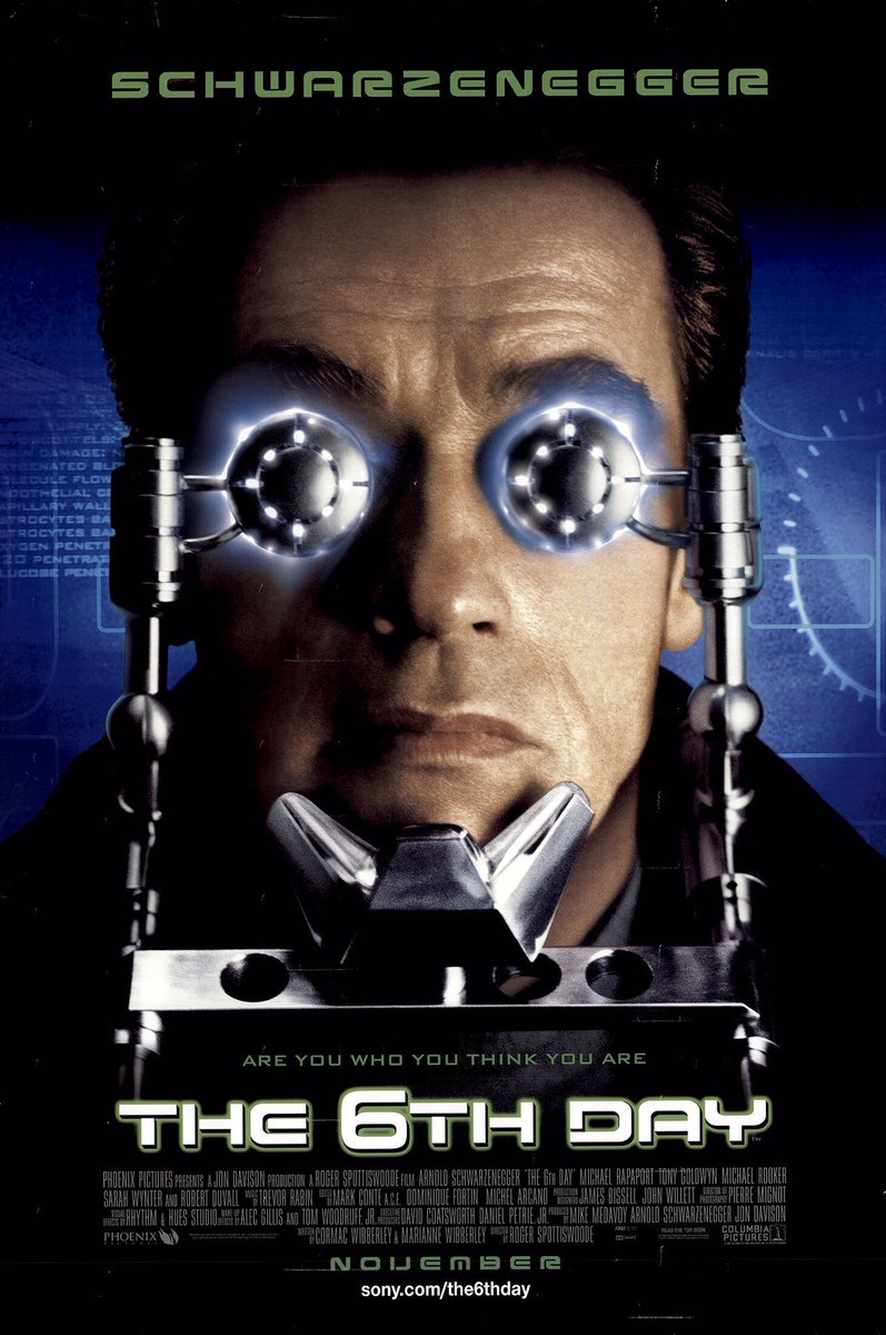 FilmNewsNos's tweet photo. 🎬MOVIE HISTORY: 23 years ago today, November 17, 2000, the movie ‘The 6th Day’ opened in theaters!
#ArnoldSchwarzenegger @MichaelRapaport #TonyGoldwyn #MichaelRooker #SarahWynter #WendyCrewson #RodneyRowland @terrycrews #KenPogue #ColinCunningham #RobertDuvall @JenniferGareis https://t.co/wmFVMomOPR