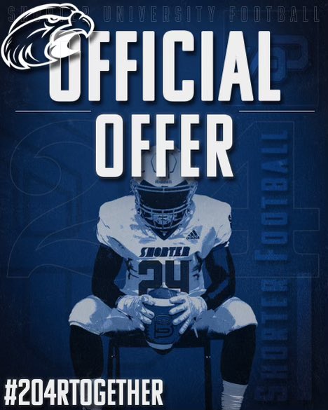 #AGTG Blessed to receive an offer from Shorter University.
<a href="/coachcurd/">Scott Curd</a> @SU_Coach_Robles