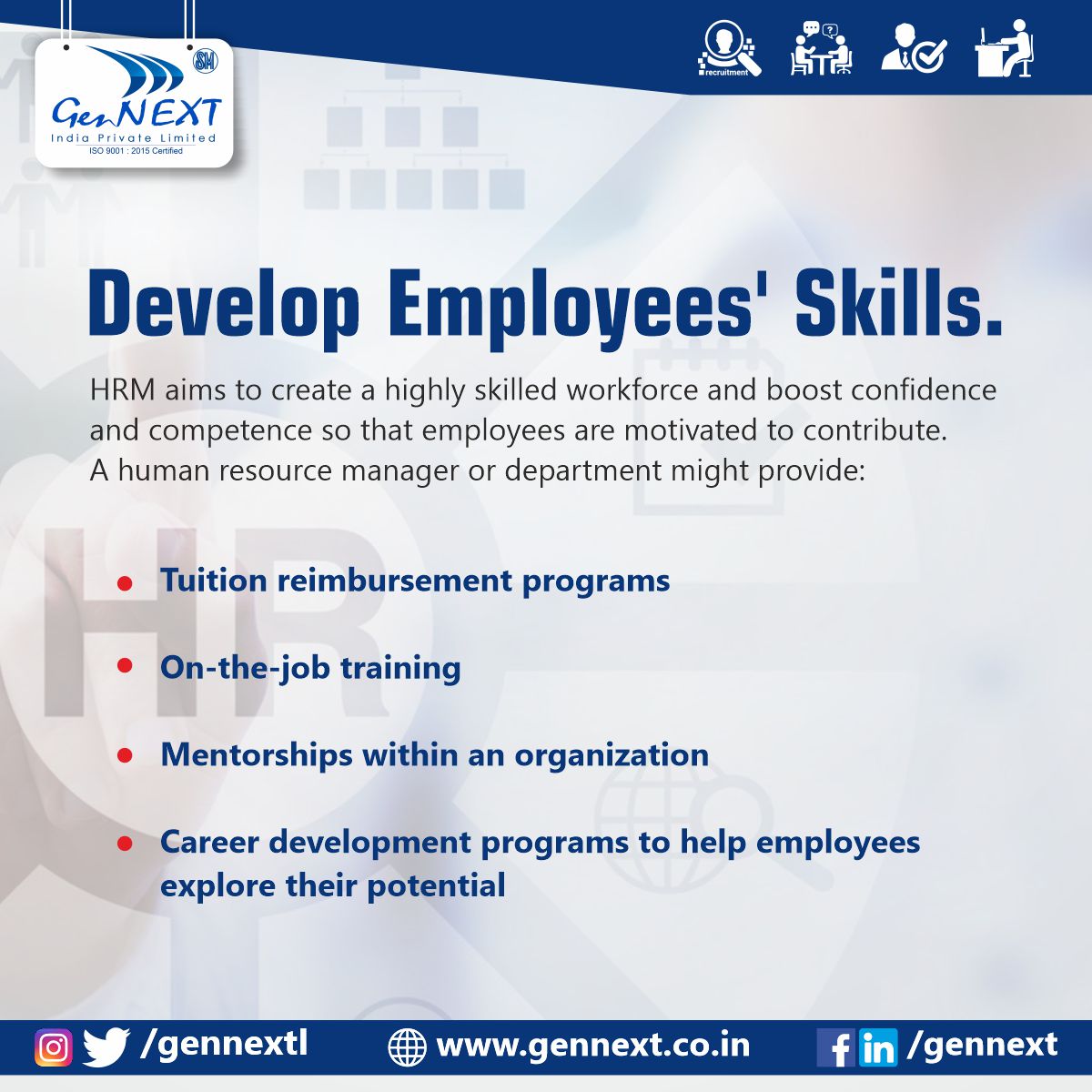 Employee management is a practice that helps a manager improve employee productivity and satisfaction to help an organization reach its goals. 

#employeemanagement #employeeproductivity #gennext #gennextjob #gennextindia