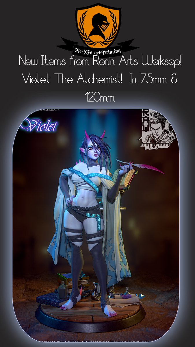 saberSnow706's tweet image. I present the lovely Violet the Alchemist by @RAW_RoninArts  and @Aleriia_V! She will be perfect for any figure collection and will be a joy to paint! Check her out and many others in my shop! The link is in the image description!
#3dfigures #displayfigure #minipainting