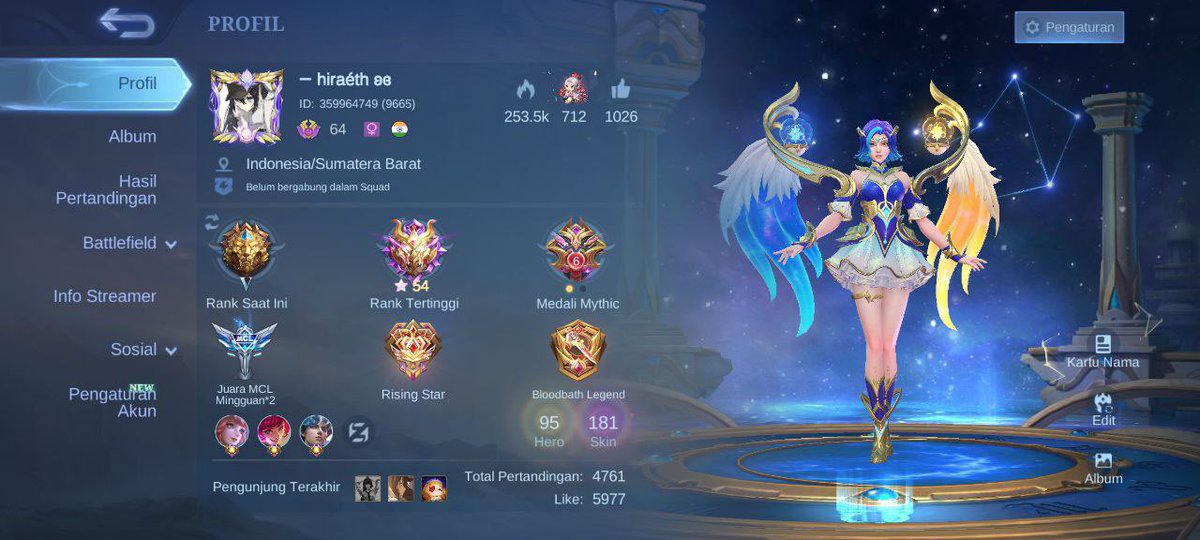 wts acc ml, pemakaian pribadi. 
spek : recall tas tas red, zodiak lunox odet, eplim selen, wan wan mworld , startahunan kagura, granger roger tf, mathilda elit limit, star nana kagura ori, parsha msc, lunar odet, detail cek ss. price? 450 boleh nego
#wts #accml #zonaba #zonaBU