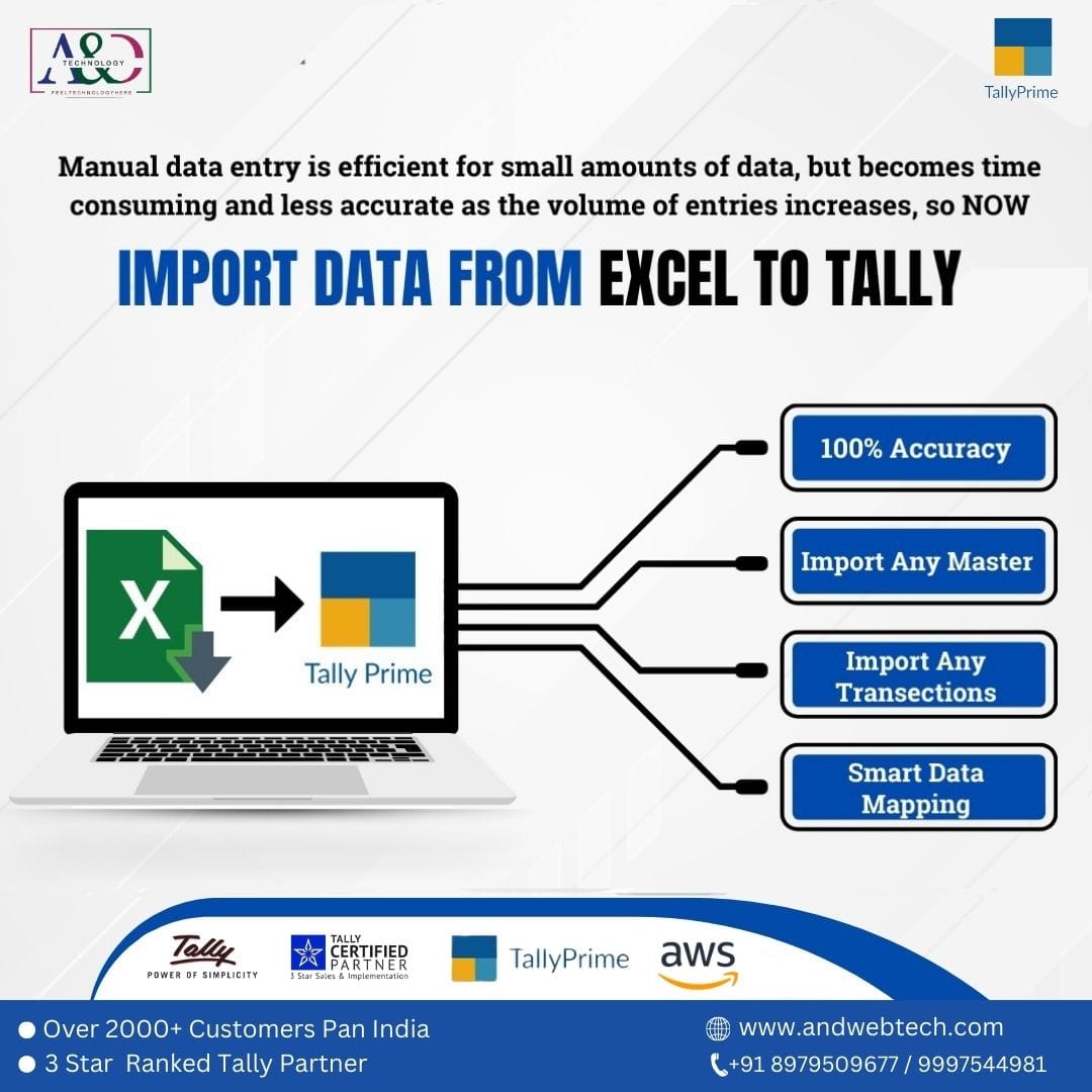 AND_Tech_India's tweet photo. With the Excel to Tally import tool, you can capture correct and error-free data in Tally in just a few clicks. Time Saver: Manual data import is a time-consuming task.
#tallyprime #java #digitalmarketing #graphicdesign #programming #belajarkomputergratis #klaten #andtech https://t.co/HeA8r8kKLp