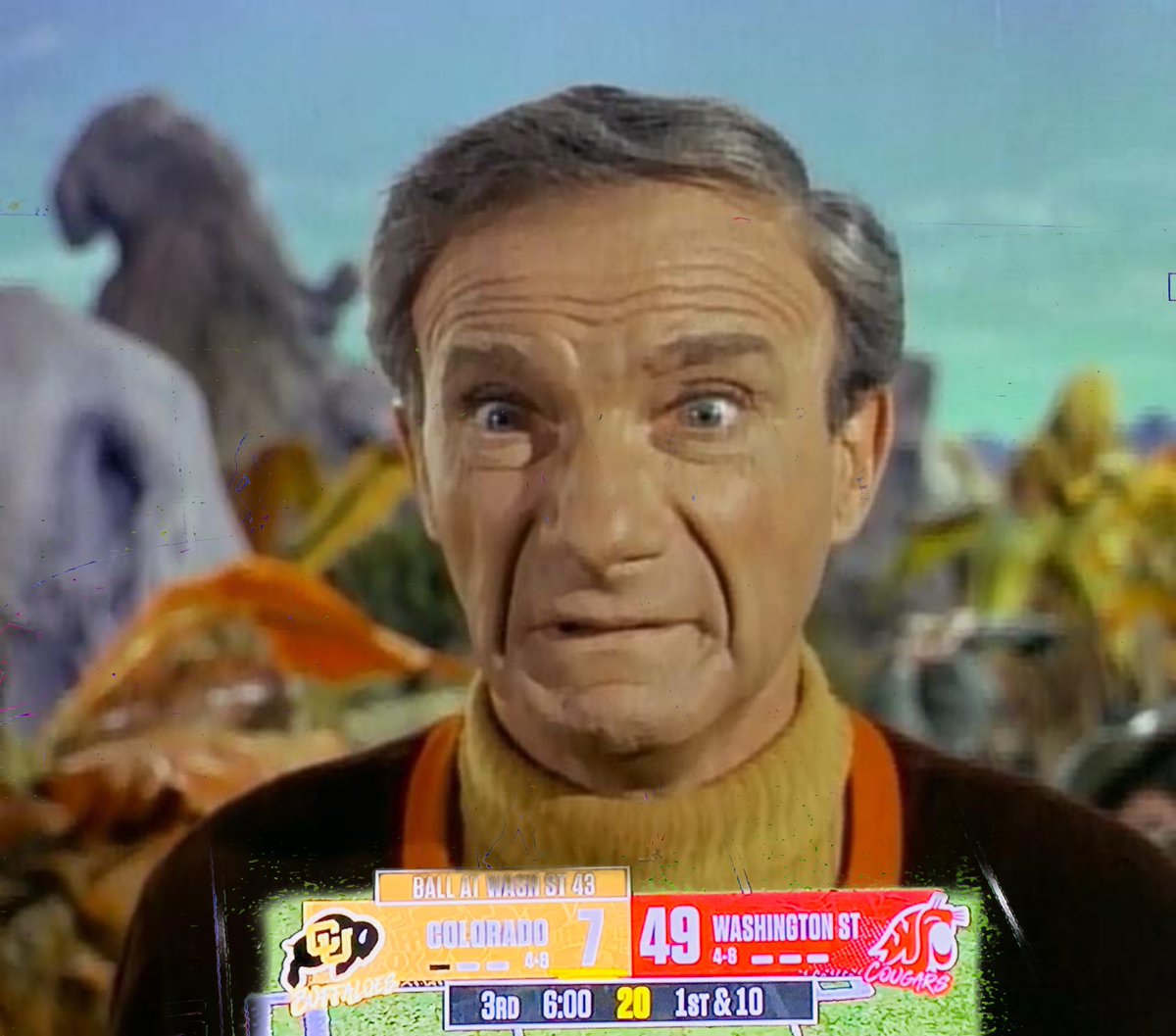 scorpiock8's tweet image. Colorado Buffalo fan tonight/this morning. “Oh the pain, the pain”
#ColoradoBuffalos #CFBonFOX