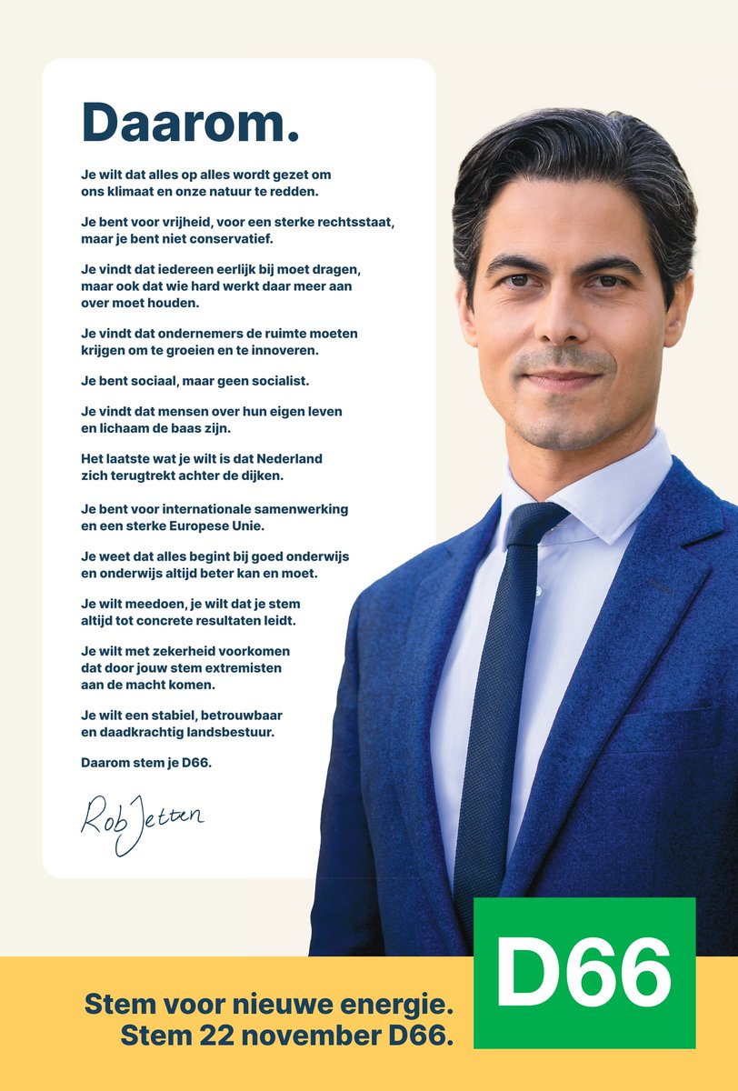 D66 (@d66) on Twitter photo Daarom. Daarom.