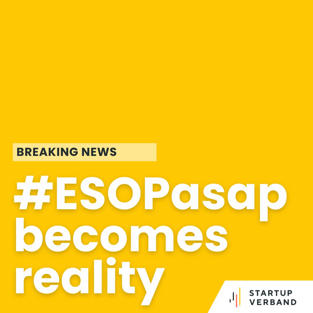 #ESOPasap wurde im Bundestag beschlossen! Seit Jahren setzen wir uns im Ökosystem mit dem <a href="/StartupVerband/">Startup-Verband 💡 🚀</a> für attraktivere #Mitarbeiterbeteiligung ein, um die besten Talente weltweit anzuziehen. Endlich ist es so weit – ein Meilenstein für deutsche Startups! Kudos an <a href="/miele/">Miele</a> –