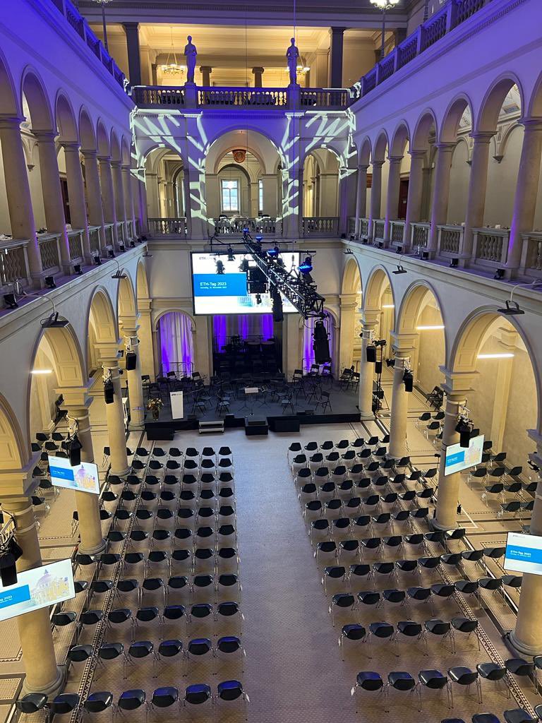 Joel_Mesot's tweet photo. Alles ist bereit für den @ETH Tag 2023. In freudiger Erwartung auf Begegnungen, Ehrungen und eine festliche Stimmung. #ETHtag https://t.co/uQcLzlcubS