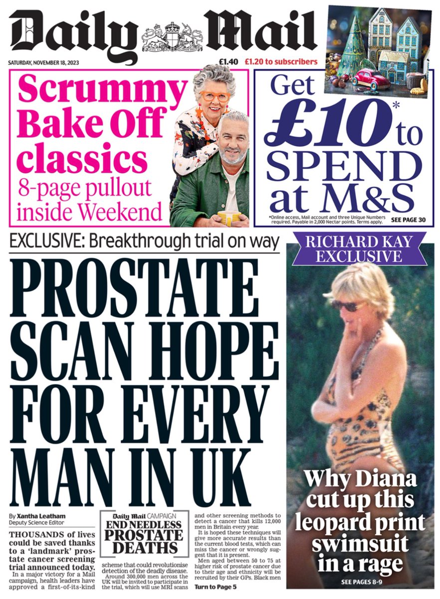 💥 Thrilled to see the next step of Prostate cancer screening & #Prostagram on the front page 👏 Culmination of years of hard work by @LondonProstate1 + many many others 🌟Looking forward to the next steps & excited to see what this new trial will find dailymail.co.uk/news/article-1…