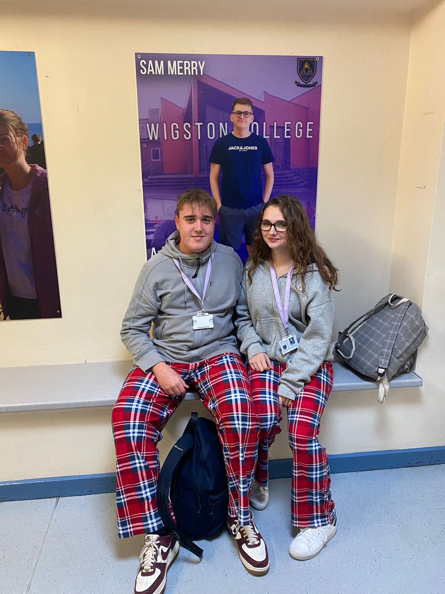 WigstonCollege's tweet photo. We have had a great charity day raising money for Children In Need. Lots of our students supported the fundraising efforts - dressed in their pyjamas - and supporting the cake sale. Well done everyone involved raising money to help children across the UK. https://t.co/wEfKCzh80G