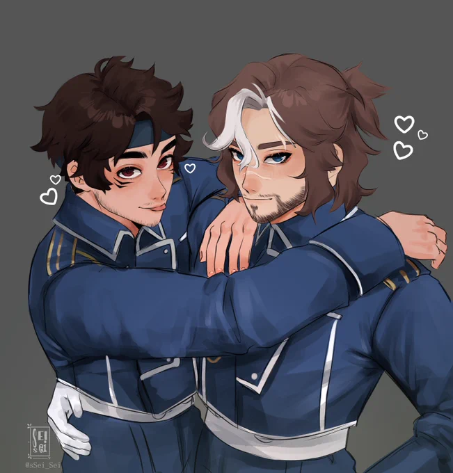 los esposos con el uniforme de fullmetal >:3 #guapoduofanart #guapoduo 
