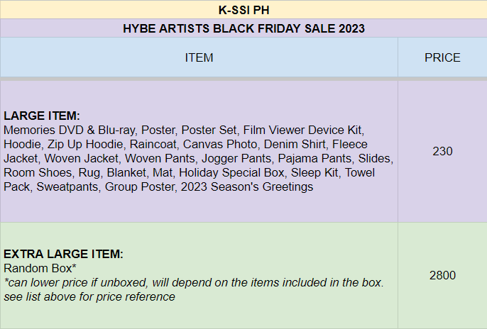 #KSSI_List | KR ADDRESS LENDING

HYBE ARTISTS BLACK FRIDAY SALE 2023

💰 all-in + LSF

Avail Here: cognitoforms.com/KSSIPH/KSSIPHK…

DOP once at KR add
🚢 NORMAL ETA
💛 w/ freebies

/ wts lfb korean lend bts seventeen svt txt enhypen le sserafim newjeans fromis_9 hwang minhyun baekho zico