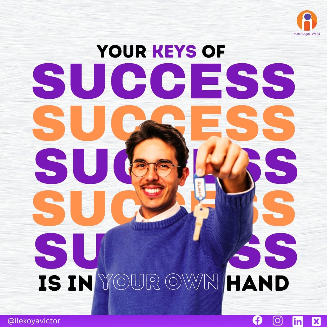 IlekoyaVictor's tweet image. Success begins with a decision – the decision to take control. Your destiny is in your hands, and the key to unlocking your dreams is yours to wield. 🗝️ #OwnYourSuccess
#KeyToYourFuture
#EmpowerYourJourney
#SuccessInYourHands
#CreateYourSuccess
#SeizeTheKey
#UniqueSuccess