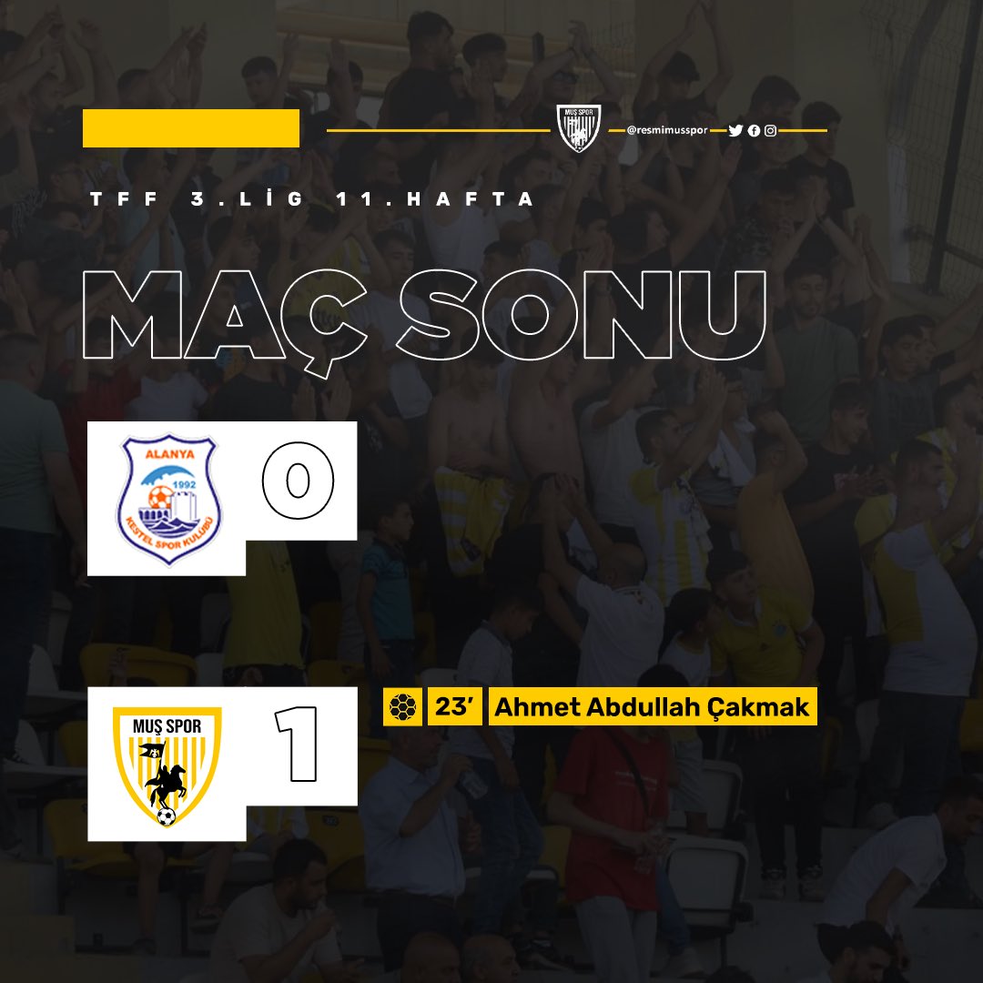 RToplu06's tweet photo. Tebrikler Bizim Takim 💛🤍
Deplasmanda konuk olduğu Alanya Kestelspor'u Ahmet Çakmak'in attigi gol ile 0-1
mağlup etmeyi başaran takimimizi, Kulüp Baskanimizi,
Teknik heyeti ve sporcu kardeslerimizi tebrik eder
2.lig yolunda başarılar diliyorum. https://t.co/yQFJt6MeRG