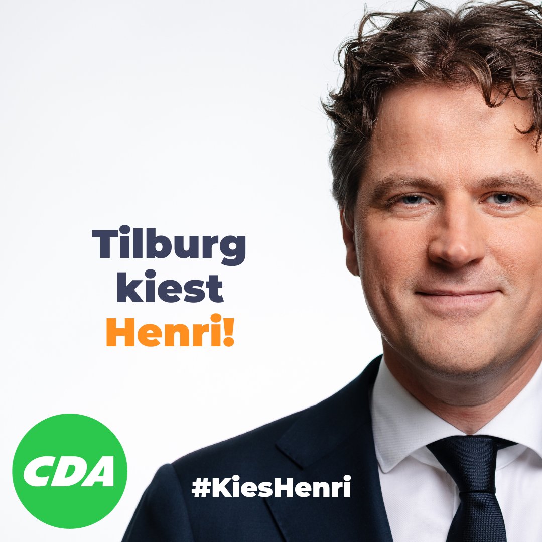 CDATilburg's tweet photo. 𝐓𝐢𝐥𝐛𝐮𝐫𝐠 𝐤𝐢𝐞𝐬𝐭 𝐇𝐞𝐧𝐫𝐢!
Hoor jij steeds meer mensen in je omgeving positief over onze Henri? Wij ook! 📷
Kies fatsoenlijk. Kies oprecht. Kies Henri.
📷 https://t.co/G4FOY6CsXZ https://t.co/Nb0jfhovnK