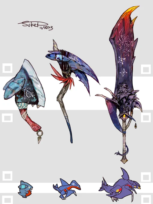 フカマル・ガバイト・ガブリアスモチーフの武器(ポケモン)