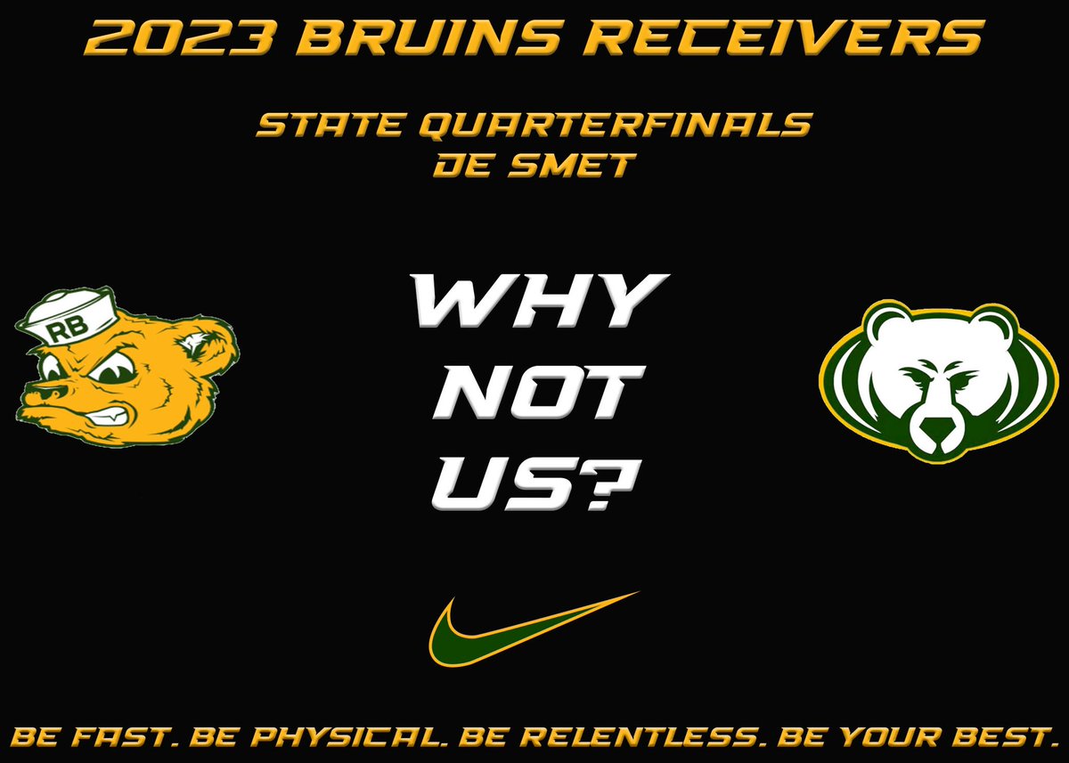CoachStehle_'s tweet photo. GET UP! IT’S GAMEDAY!! Week 13 Goal: 1-0. WHY NOT US?!!!
#BearRaid 🐻
#Zone6 🚨
#MOB 😤
#FASTPHYSICALRELENTLESS 💨 💪🏽
#OURBEST 💯 https://t.co/JQzW6ylFVI