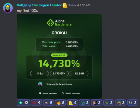 alpha_gardeners's tweet photo. Not even 24 hours after our post, and one of our holders has already made over a 100x gain with our Fomo-Alert! 🚀

We don't make false promises, we created the best tools on the market to help our holders earn money! 

Experience the difference with $AG. Your financial game-changer awaits! 🚜